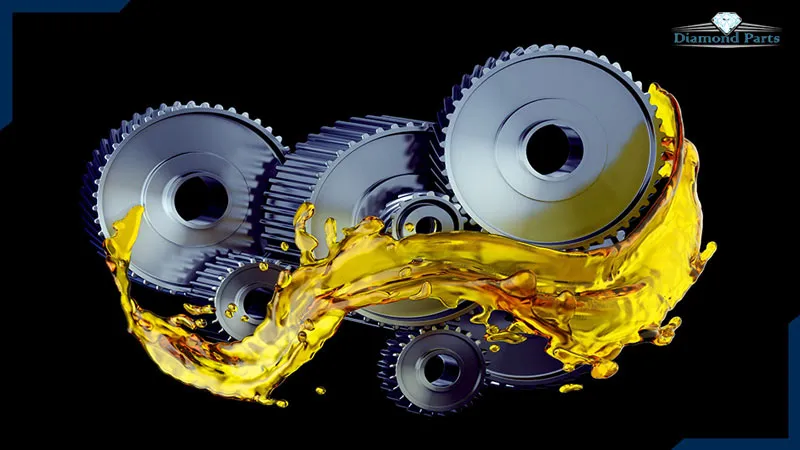 چند چرخ دنده که آغشته به روغن هستند.