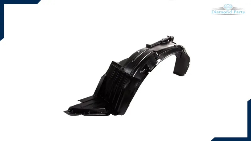 شلگیر خودرو به رنگ مشکی که باز شده و جدا قرار دارد.